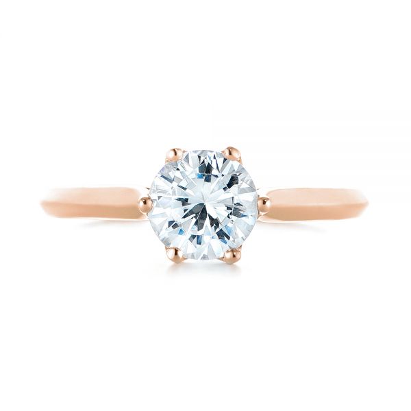 14k Rose Gold 14k Rose Gold Diamond Solitaire Engagement Ring - Top View -  104171