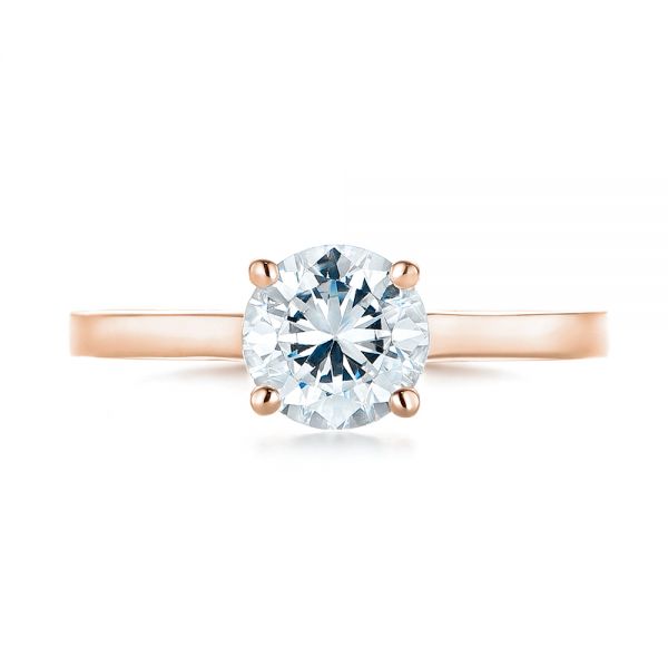 18k Rose Gold 18k Rose Gold Diamond Solitaire Engagement Ring - Top View -  104185