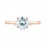 18k Rose Gold 18k Rose Gold Diamond Solitaire Engagement Ring - Top View -  104185 - Thumbnail