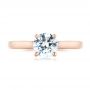 14k Rose Gold Diamond Solitaire Engagement Ring - Top View -  104186 - Thumbnail