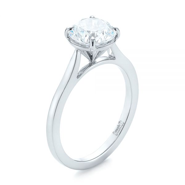 14k White Gold 14k White Gold Diamond Solitaire Engagement Ring - Three-Quarter View - 103977