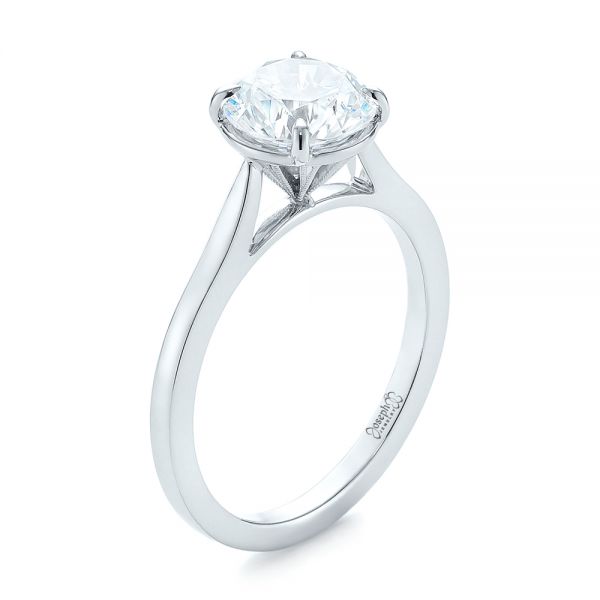  Platinum Platinum Diamond Solitaire Engagement Ring - Three-Quarter View -  103977