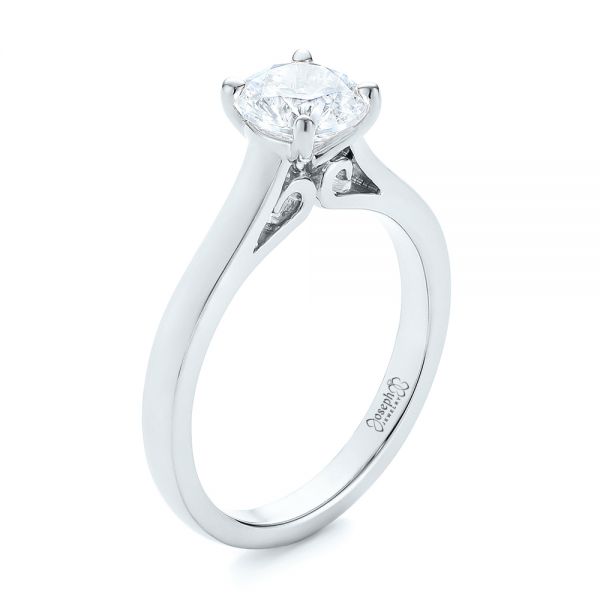 14k White Gold 14k White Gold Diamond Solitaire Engagement Ring - Three-Quarter View -  104186