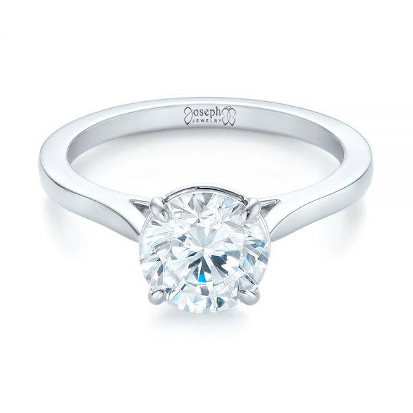 14k White Gold 14k White Gold Diamond Solitaire Engagement Ring - Flat View - 103977