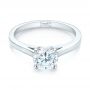 18k White Gold Diamond Solitaire Engagement Ring - Flat View -  104185 - Thumbnail