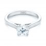 14k White Gold 14k White Gold Diamond Solitaire Engagement Ring - Flat View -  104186 - Thumbnail