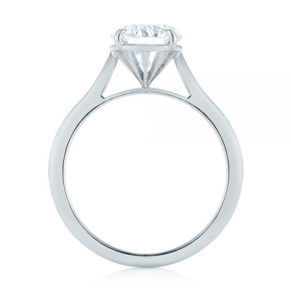 18k White Gold Diamond Solitaire Engagement Ring - Front View -  103977