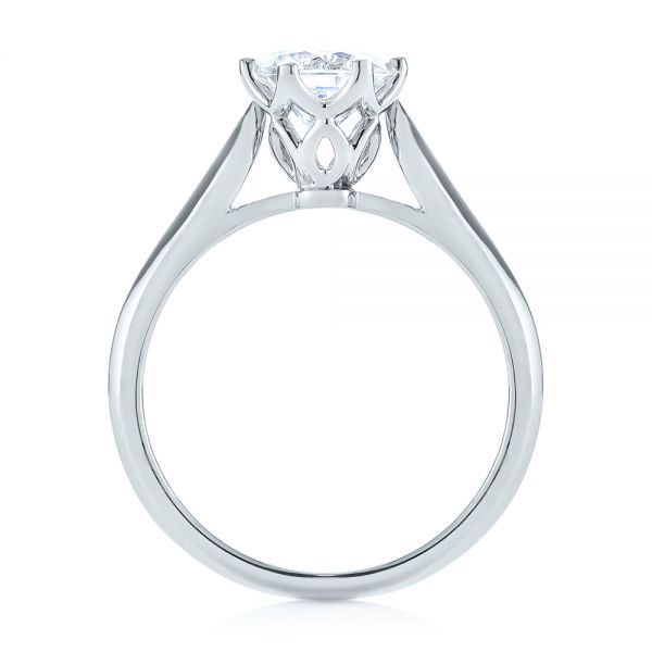 18k White Gold Diamond Solitaire Engagement Ring - Front View -  104171