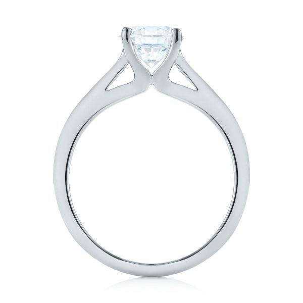 18k White Gold Diamond Solitaire Engagement Ring - Front View -  104185