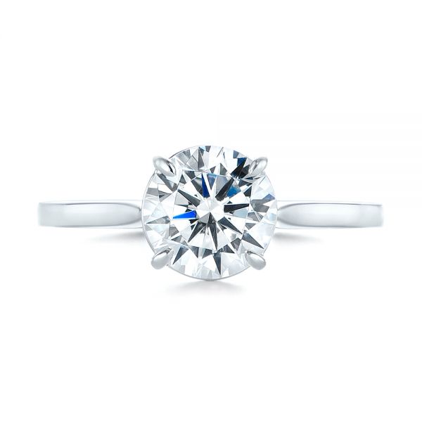 14k White Gold 14k White Gold Diamond Solitaire Engagement Ring - Top View - 103977
