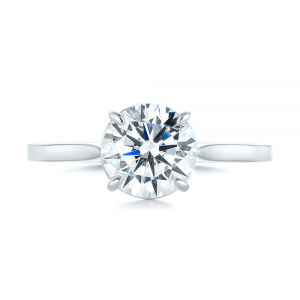 14k White Gold 14k White Gold Diamond Solitaire Engagement Ring - Top View -  103977