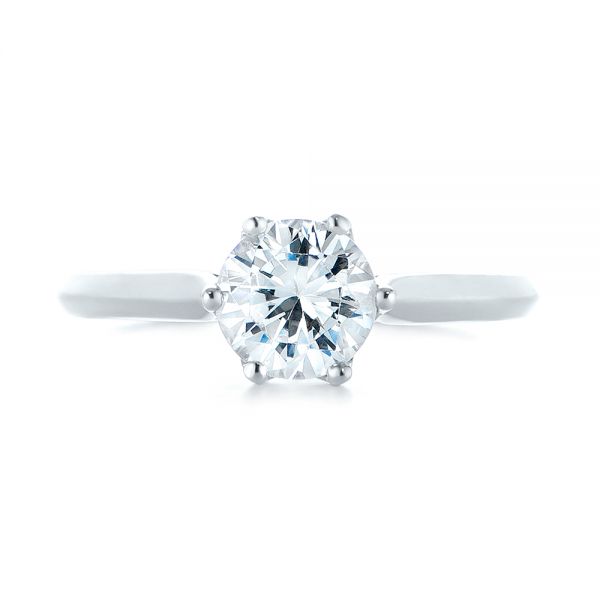  Platinum Platinum Diamond Solitaire Engagement Ring - Top View -  104171