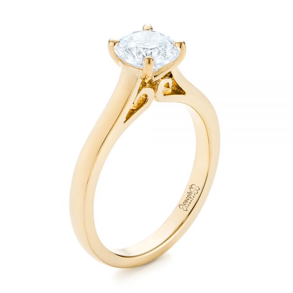 14k Yellow Gold 14k Yellow Gold Diamond Solitaire Engagement Ring - Three-Quarter View - 104186