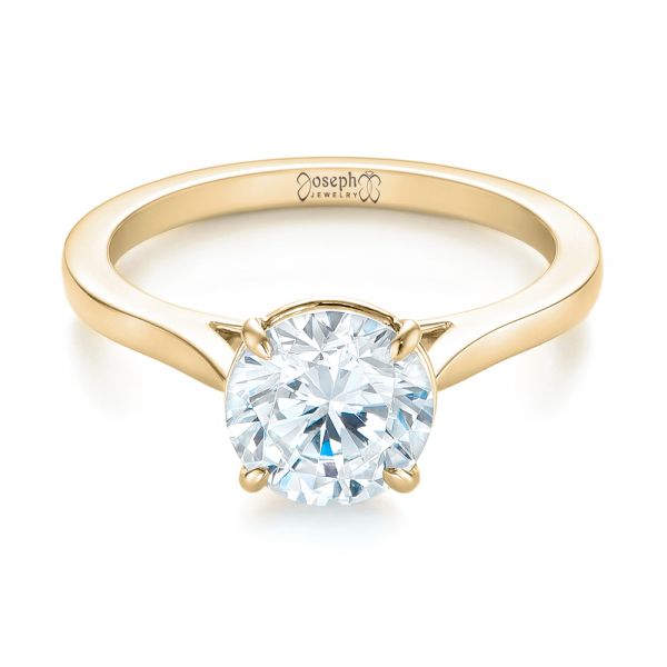 14k Yellow Gold 14k Yellow Gold Diamond Solitaire Engagement Ring - Flat View -  103977
