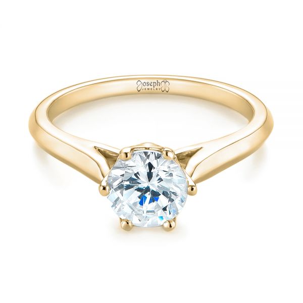 14k Yellow Gold 14k Yellow Gold Diamond Solitaire Engagement Ring - Flat View -  104171