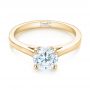 18k Yellow Gold 18k Yellow Gold Diamond Solitaire Engagement Ring - Flat View -  104185 - Thumbnail