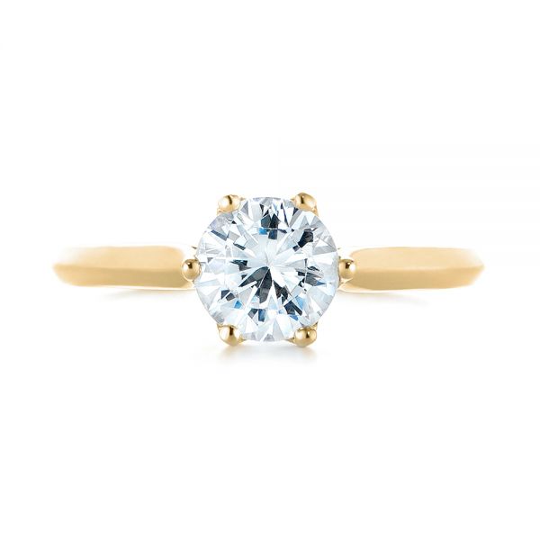 18k Yellow Gold 18k Yellow Gold Diamond Solitaire Engagement Ring - Top View -  104171