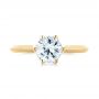 18k Yellow Gold 18k Yellow Gold Diamond Solitaire Engagement Ring - Top View -  104171 - Thumbnail