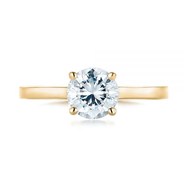 18k Yellow Gold 18k Yellow Gold Diamond Solitaire Engagement Ring - Top View -  104185