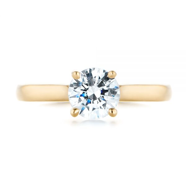 18k Yellow Gold 18k Yellow Gold Diamond Solitaire Engagement Ring - Top View -  104186