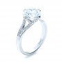  18K Gold Diamond Split Shank Engagement Ring - Three-Quarter View -  1298 - Thumbnail