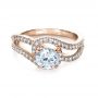 14k Rose Gold 14k Rose Gold Diamond Split Shank Engagement Ring - Flat View -  1260 - Thumbnail