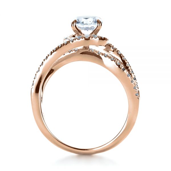 14k Rose Gold 14k Rose Gold Diamond Split Shank Engagement Ring - Front View - 1260