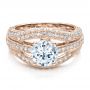 14k Rose Gold 14k Rose Gold Diamond Split Shank Engagement Ring - Vanna K - Flat View -  100107 - Thumbnail