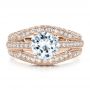 18k Rose Gold 18k Rose Gold Diamond Split Shank Engagement Ring - Vanna K - Top View -  100107 - Thumbnail