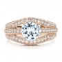 14k Rose Gold 14k Rose Gold Diamond Split Shank Engagement Ring - Vanna K - Top View -  100107 - Thumbnail