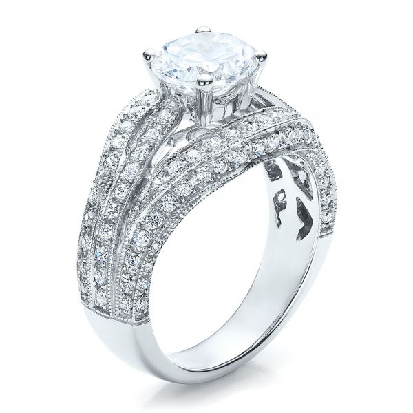 Diamond Split Shank Engagement Ring - Vanna K - Image