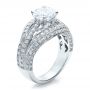18k White Gold Diamond Split Shank Engagement Ring - Vanna K - Three-Quarter View -  100107 - Thumbnail