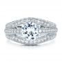 18k White Gold Diamond Split Shank Engagement Ring - Vanna K - Top View -  100107 - Thumbnail