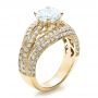 18k Yellow Gold 18k Yellow Gold Diamond Split Shank Engagement Ring - Vanna K - Three-Quarter View -  100107 - Thumbnail