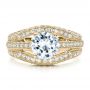 14k Yellow Gold 14k Yellow Gold Diamond Split Shank Engagement Ring - Vanna K - Top View -  100107 - Thumbnail