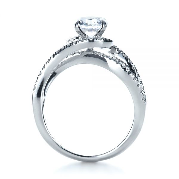 14k White Gold 14k White Gold Diamond Split Shank Engagement Ring - Front View -  1260