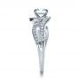 18k White Gold Diamond Split Shank Engagement Ring - Side View -  1260 - Thumbnail