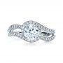 18k White Gold Diamond Split Shank Engagement Ring - Top View -  1260 - Thumbnail