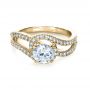 18k Yellow Gold 18k Yellow Gold Diamond Split Shank Engagement Ring - Flat View -  1260 - Thumbnail