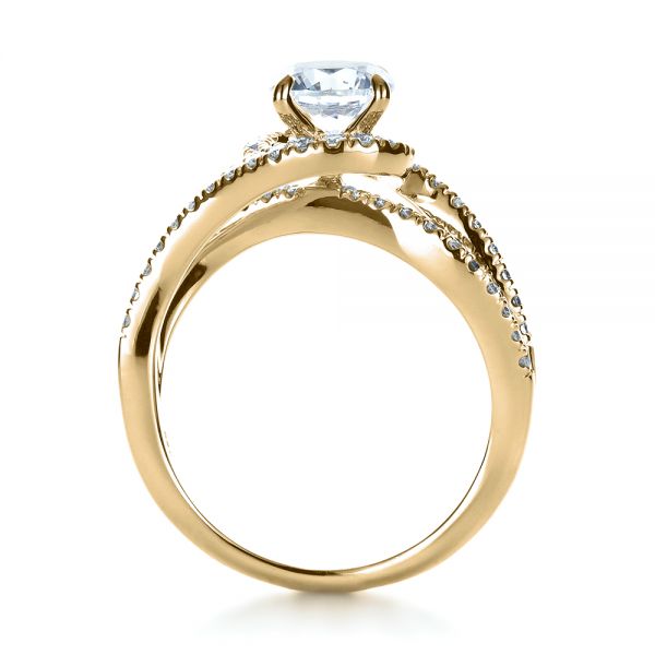 18k Yellow Gold 18k Yellow Gold Diamond Split Shank Engagement Ring - Front View -  1260