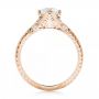 18k Rose Gold 18k Rose Gold Diamond And Blue Sapphire Engagement Ring - Front View -  102677 - Thumbnail