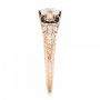 18k Rose Gold 18k Rose Gold Diamond And Blue Sapphire Engagement Ring - Side View -  102677 - Thumbnail