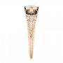 18k Rose Gold 18k Rose Gold Diamond And Blue Sapphire Engagement Ring - Side View -  102677 - Thumbnail