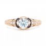18k Rose Gold 18k Rose Gold Diamond And Blue Sapphire Engagement Ring - Top View -  102677 - Thumbnail