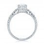 18k White Gold Diamond And Blue Sapphire Engagement Ring - Front View -  100389 - Thumbnail