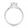 18k White Gold Diamond And Blue Sapphire Engagement Ring - Front View -  102677 - Thumbnail