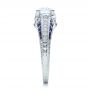 Diamond And Blue Sapphire Engagement Ring - Side View -  100390 - Thumbnail