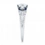  Platinum Platinum Diamond And Blue Sapphire Engagement Ring - Side View -  102677 - Thumbnail