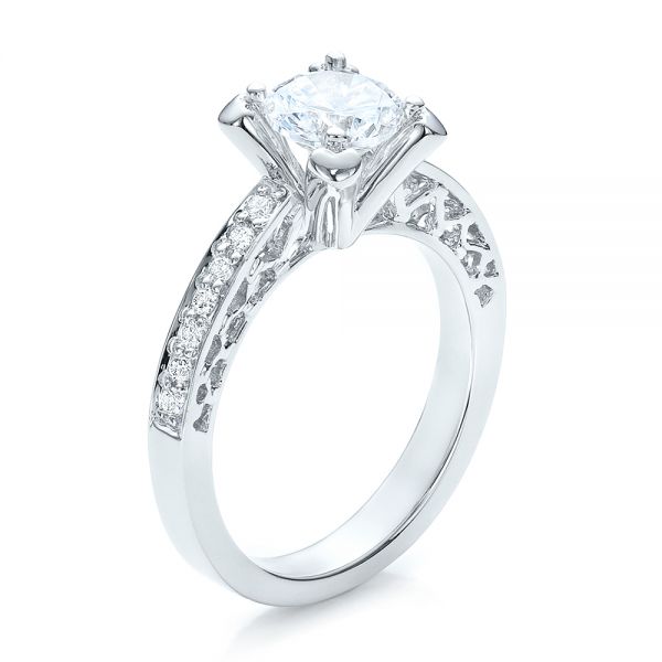 Diamond and Filigree Engagement Ring - Vanna K - Image