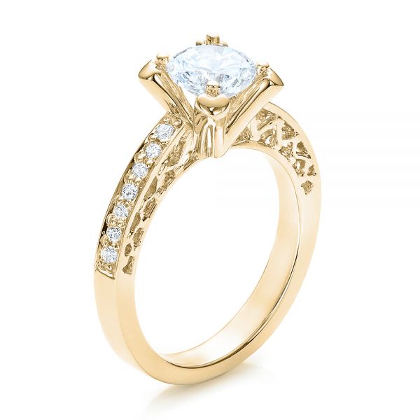 14k Yellow Gold Diamond And Filigree Engagement Ring - Vanna K #100284 ...